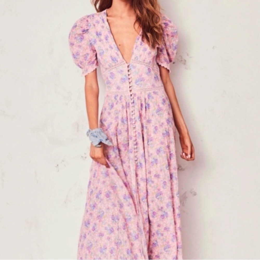 LOVESHACKFANCY | Stacey Duster maxi Dress | Medium |flaw on button| $475
